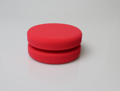 Buff and Shine - Round RED Foam Puck Applicator mit gekerbtem Griffstück