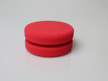 Buff and Shine - Round RED Foam Puck Applicator mit gekerbtem Griffstck