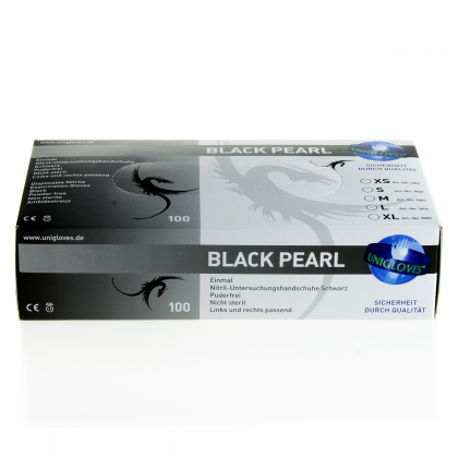 Unigloves Einweghandschuhe Black Pearl Nitril XS 5-6